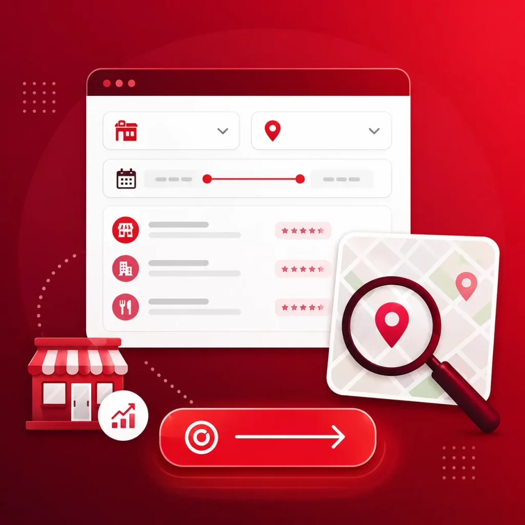 UI map and location search dashboard presentation