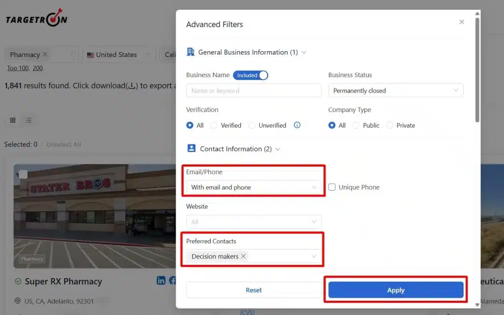 Refine Advanced Filters