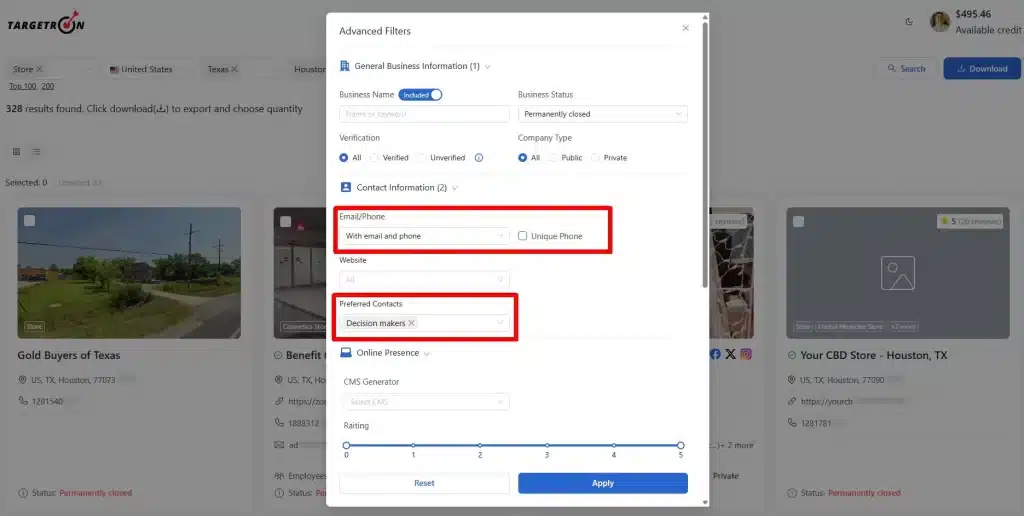 Closing Stores Phone numbers