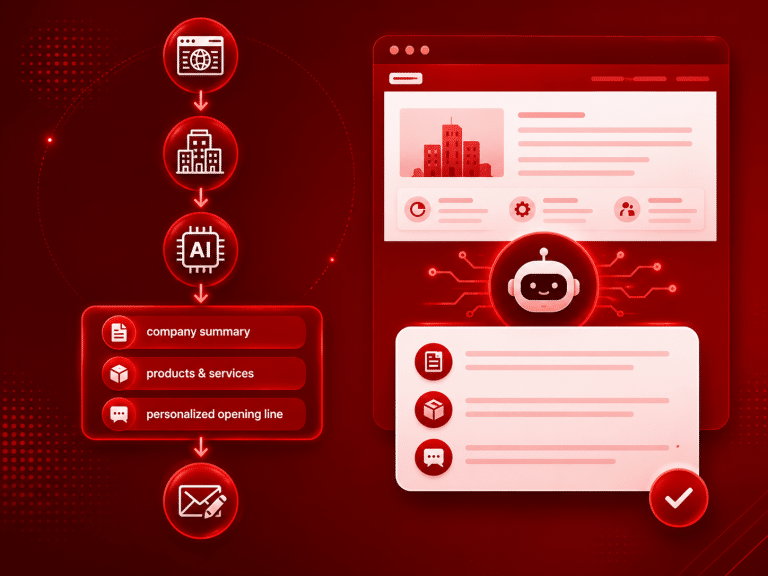 AI summarizes company information for a cold email campaign after finding qualified businesses with Targetron.