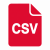 Icon of a red CSV file/document with the letters 'CSV' in white on the front and a folded corner edge.